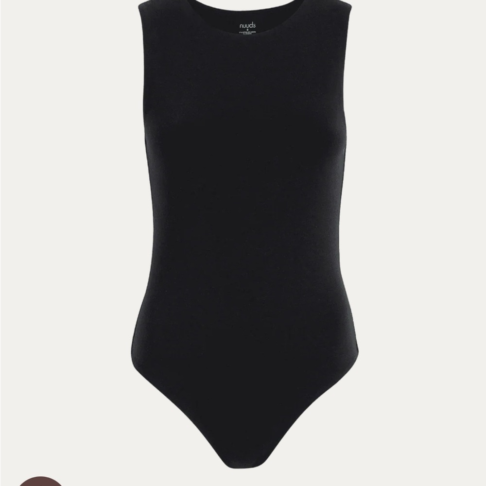 Nuuds Black classic crewneck tank body suit